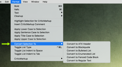 Convert Selection To... menu