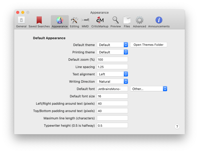 Appearance Preference Pane